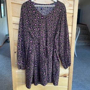 Animal Print Dress with Tie Size XL
